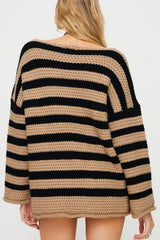 Striped Knit Casual Loose Sweater