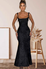 Solid Sash Backless Mermaid Formal Dress