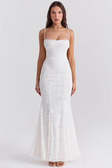 Sexy Spaghetti Strap Back Lace Up Formal Dress