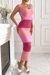 Backless Strap Tie-Dye Slim Sweater Dress