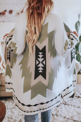 Printed Long Sleeve Wool Sweater White / S