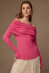 Boat Neck Wool Knit Bodycon Sweater