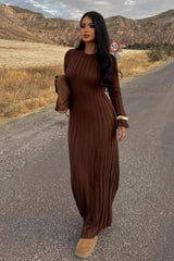 Warm Long Sleeve Sweater Dress