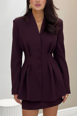 V Neck Waist Detail Blazer