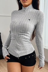 Fitted Long Sleeve Knit Top