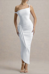 Asymmetrical Bodycon Maxi Party Dress