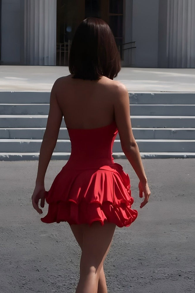 Halter Backless Button Party Dress