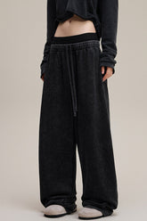 Double Waist Vintage Denim Knit Pants