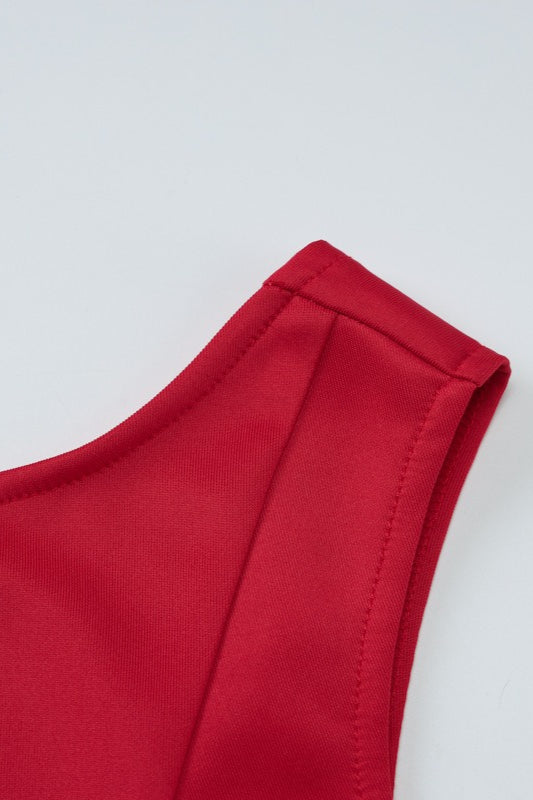 Solid Sleeveless Backless Bodycon Cocktail Dress