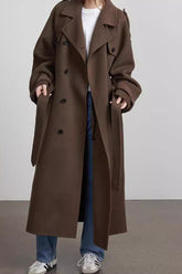 Double Breasted Relaxed Lapel Wool Overcoat