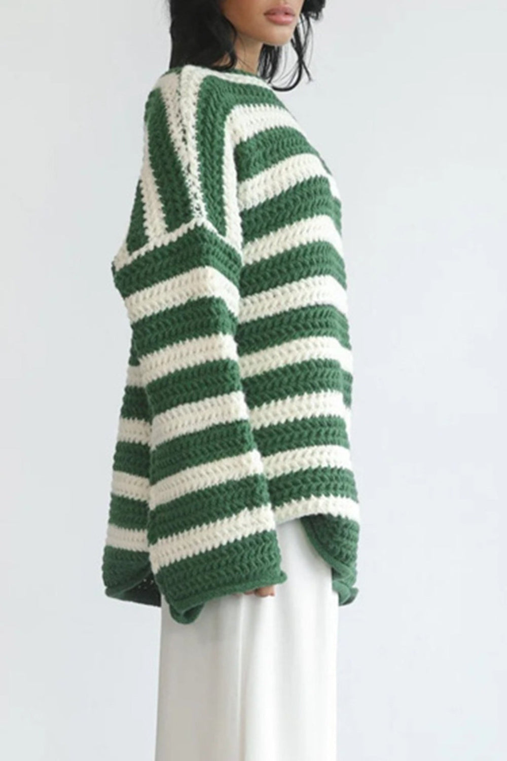 Striped Knit Casual Loose Sweater