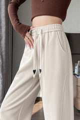 Draped Wide Leg Plush Knit Pants