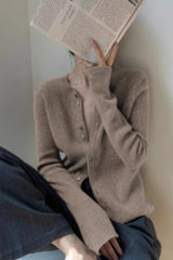 Tailored Knit Cardigan S / Khaki