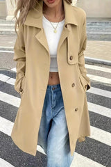 Casual Waist Tie Single Breasted Overcoat