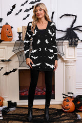Halloween Bat Jacquard Knit Sweater