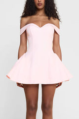 Backless Off-the-shoulder Cocktail Dress