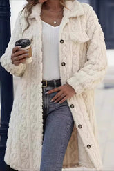 Double Face Plush Lapel Button Overcoat