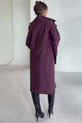 Belted Lapel Wool Overcoat