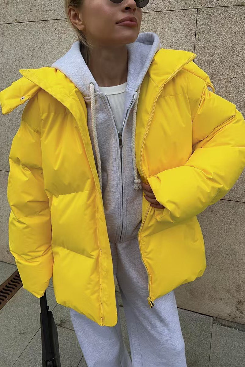Heavy Duty Zipped Hooded Puffer Jacket