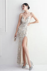 Intricate Beadwork Figure Hugging Gown Formal Dress