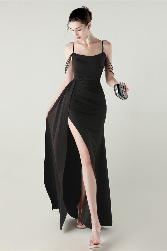 Satin Spaghetti Strap Mermaid Party Dress