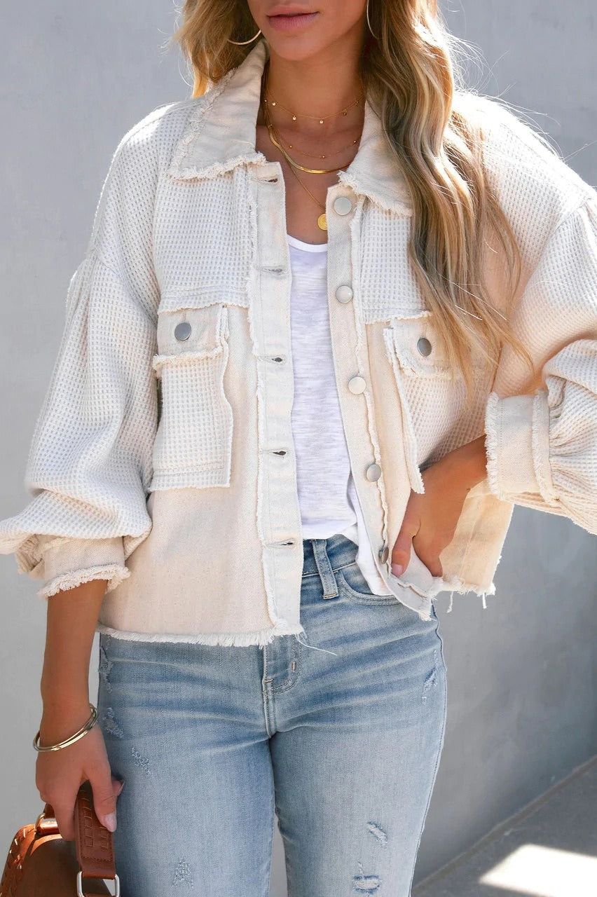 Brushed Waffle Long Sleeve Coat coats