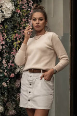 Relaxed Fit Herringbone Knit Sweater