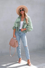 Brushed Waffle Long Sleeve Coat coats