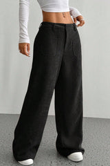 Pockets Wide Leg Knit Pants