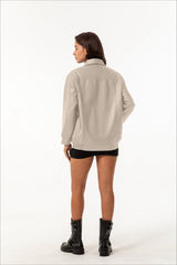 Oversized Lapel Leather Jacket