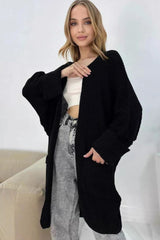 Oversized Long Knit Cardigan S / Black