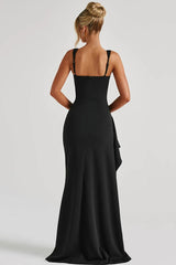 Sexy Spaghetti Strap High Slit Maxi Party Dress