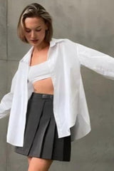 Relaxed Fit Striped Long Sleeve Blouse