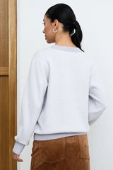 Relaxed Fit Herringbone Knit Sweater