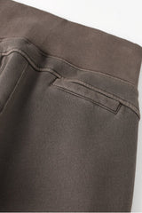 Fleece Lined Bodycon Flared Knit Pants