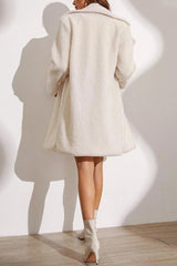 Longline Lapel Plush Winter Coat coats