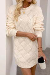 Argyle Knit Bodycon Sweater Dress