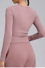 Stretch Round Neck Knit Top