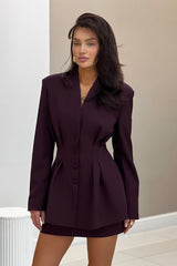 V Neck Waist Detail Blazer