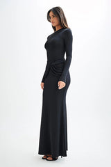 Long Sleeve Crew Neck Maxi Dress