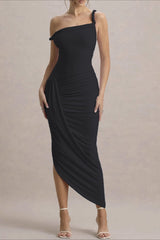 Asymmetrical Bodycon Maxi Party Dress