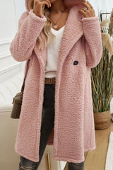 Mid Length Fuzzy Lapel Coat coats