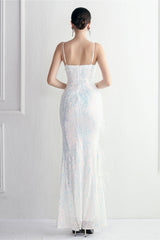 Intricate Beadwork Figure Hugging Gown Formal Dress