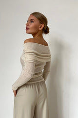 Slim Fit Off-Shoulder Knit Top