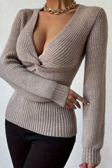Ribbed Slim Fit Pullover Sweater