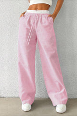 Stripe Plaid Pattern Knit Pants