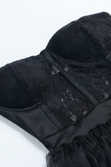 Sheer Lace Bustier Formal Dress