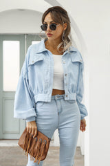 Button Up Corduroy Short Jacket