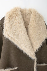 Two Sided Long Faux Fur Overcoat