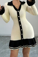 Long Sleeve Ruffle Sweater Dress